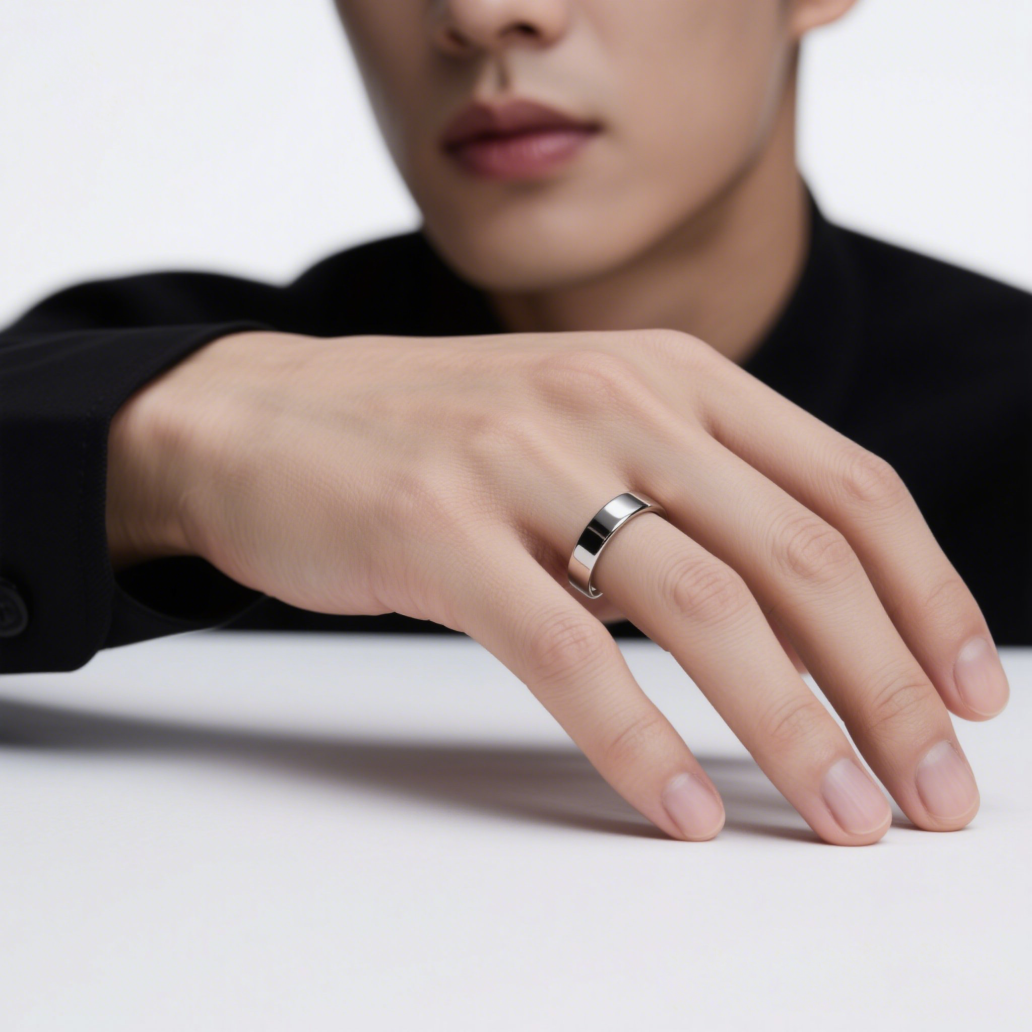 Model mit Rhodiumring